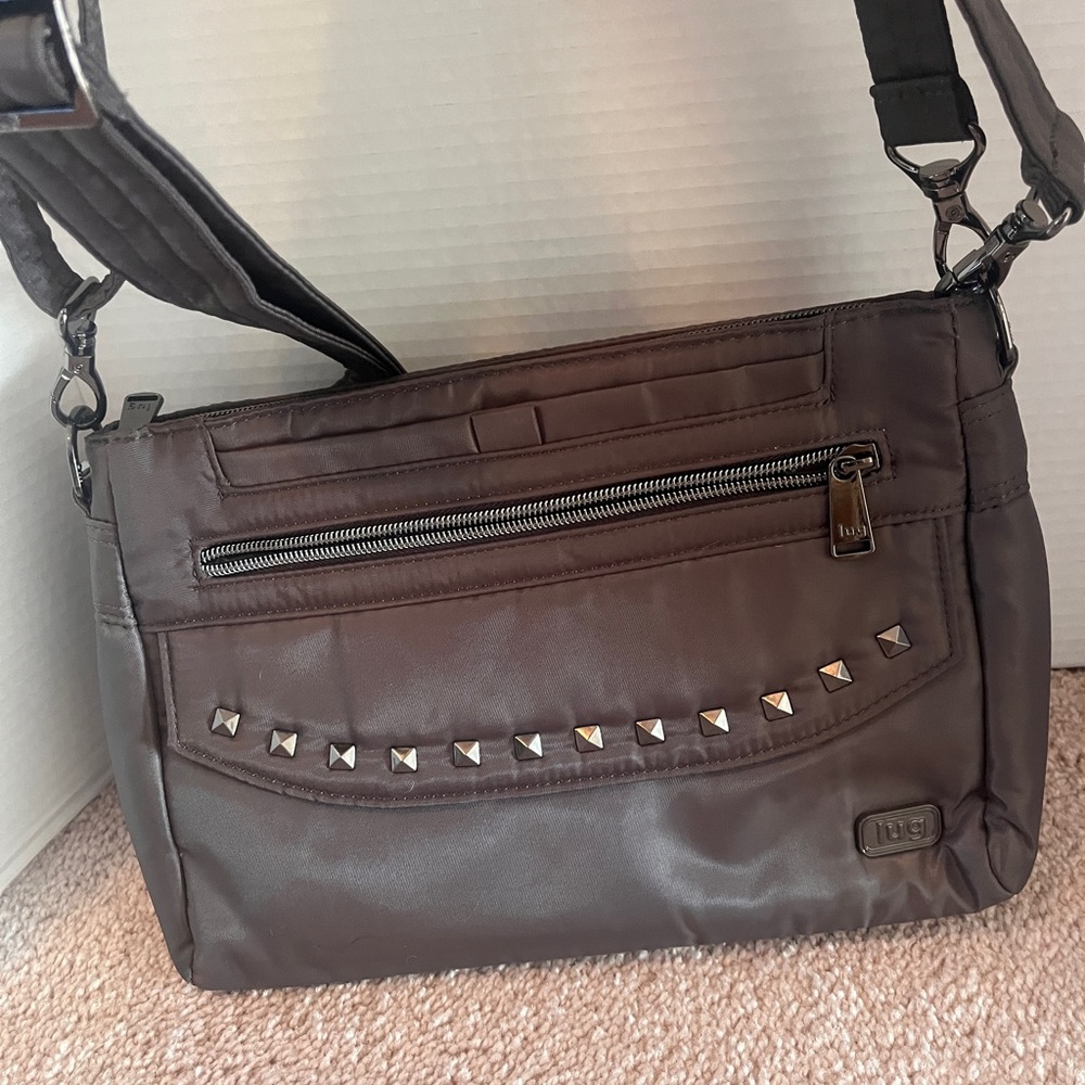 Lug Bag - Gray Pacer Crossbody Bag with Stud Accents
